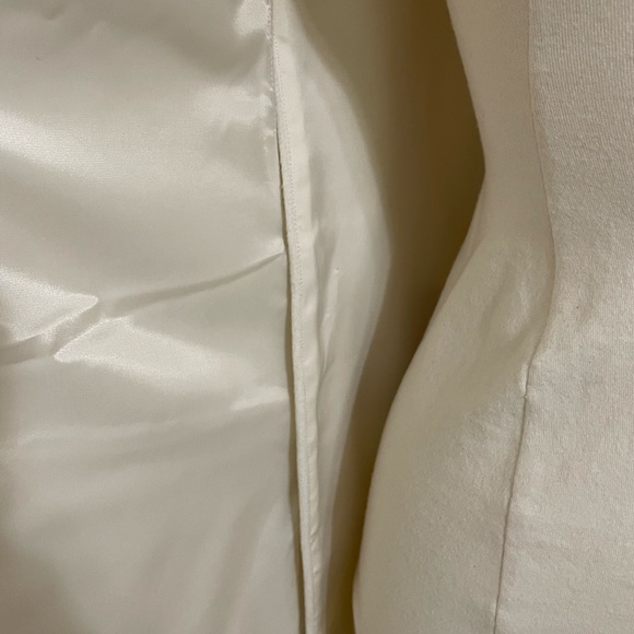 New GIBSON LATIMER Ivory Long Slitted Duster Vest Classic Minimalist Small - Picture 7 of 12